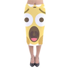 Scream Emoji Velvet Midi Pencil Skirt by BestEmojis