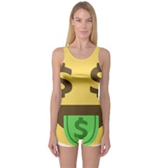 Money Face Emoji One Piece Boyleg Swimsuit by BestEmojis