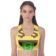 Money Face Emoji Sports Bra