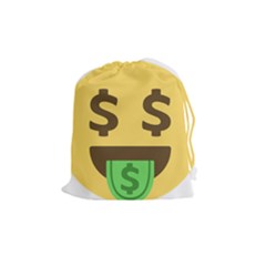 Money Face Emoji Drawstring Pouches (medium)  by BestEmojis