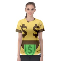 Money Face Emoji Women s Sport Mesh Tee