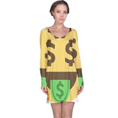 Money Face Emoji Long Sleeve Nightdress by BestEmojis