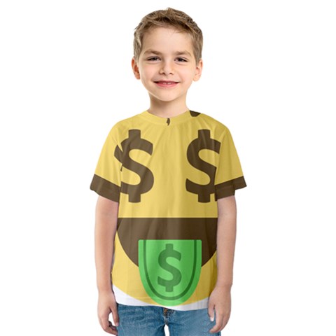 Money Face Emoji Kids  Sport Mesh Tee by BestEmojis