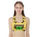 Money Face Emoji Sports Bra with Border View1