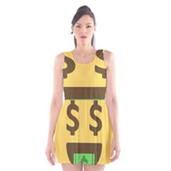 Money Face Emoji Scoop Neck Skater Dress by BestEmojis