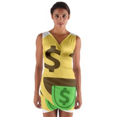 Money Face Emoji Wrap Front Bodycon Dress by BestEmojis