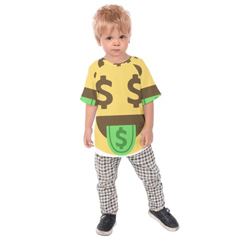 Money Face Emoji Kids  Raglan Tee by BestEmojis