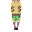 Money Face Emoji Velvet Midi Pencil Skirt View2