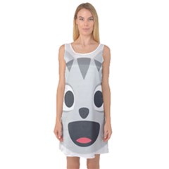 Cat Smile Sleeveless Satin Nightdress by BestEmojis