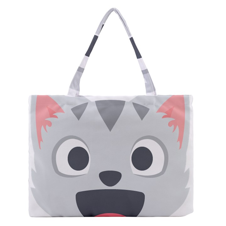 Cat Smile Medium Zipper Tote Bag