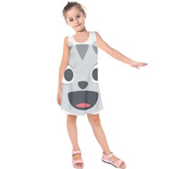 Cat Smile Kids  Sleeveless Dress by BestEmojis