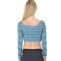 Bicycles Pattern Long Sleeve Crop Top View2