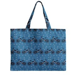 Bicycles Pattern Zipper Mini Tote Bag