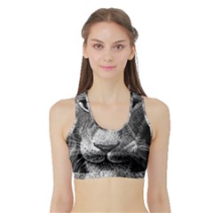 My Lion Sketch Sports Bra With Border