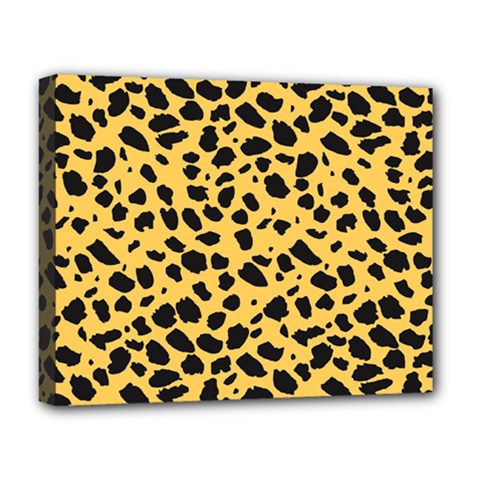 Skin Animals Cheetah Dalmation Black Yellow Deluxe Canvas 20  X 16   by Mariart