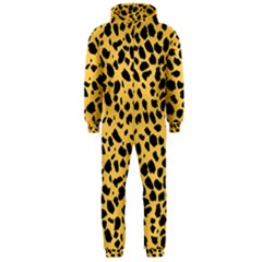 Skin Animals Cheetah Dalmation Black Yellow Hooded Jumpsuit (men)  by Mariart