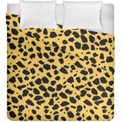 Skin Animals Cheetah Dalmation Black Yellow Duvet Cover Double Side (king Size) by Mariart