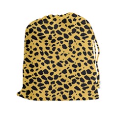 Skin Animals Cheetah Dalmation Black Yellow Drawstring Pouches (xxl) by Mariart