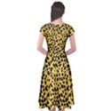 Skin Animals Cheetah Dalmation Black Yellow Cap Sleeve Wrap Front Dress View2