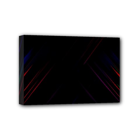 Streaks Line Light Neon Space Rainbow Color Black Mini Canvas 6  X 4 