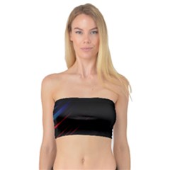 Streaks Line Light Neon Space Rainbow Color Black Bandeau Top by Mariart