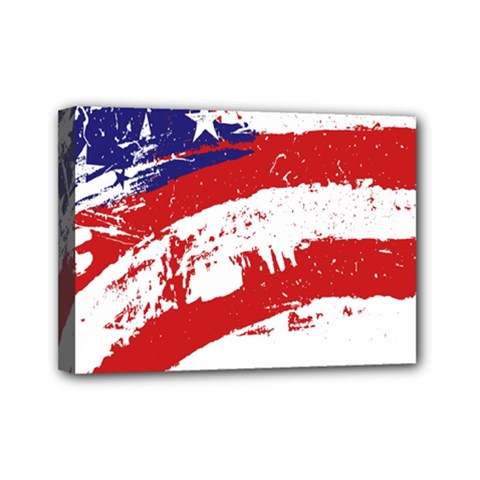 Red White Blue Star Flag Mini Canvas 7  X 5  by Mariart