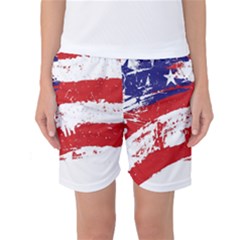 Red White Blue Star Flag Women s Basketball Shorts by Mariart