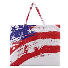 Red White Blue Star Flag Zipper Large Tote Bag by Mariart