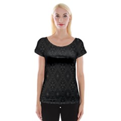 Star Black Women s Cap Sleeve Top