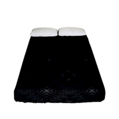 Star Black Fitted Sheet (full/ Double Size) by Mariart