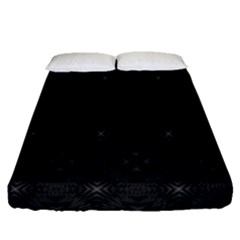 Star Black Fitted Sheet (queen Size) by Mariart