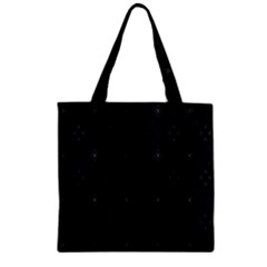 Star Black Zipper Grocery Tote Bag by Mariart