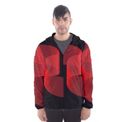 Tape Strip Red Black Amoled Wave Waves Chevron Hooded Wind Breaker (men) by Mariart