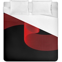 Tape Strip Red Black Amoled Wave Waves Chevron Duvet Cover (king Size) by Mariart