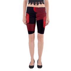 Tape Strip Red Black Amoled Wave Waves Chevron Yoga Cropped Leggings