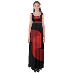 Tape Strip Red Black Amoled Wave Waves Chevron Empire Waist Maxi Dress by Mariart