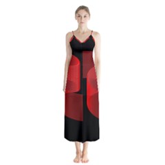 Tape Strip Red Black Amoled Wave Waves Chevron Chiffon Maxi Dress by Mariart