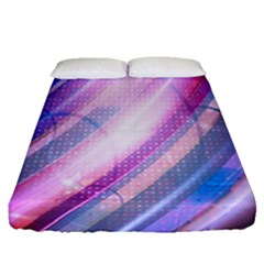 Widescreen Polka Star Space Polkadot Line Light Chevron Waves Circle Fitted Sheet (queen Size) by Mariart