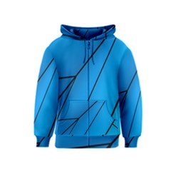 Technical Line Blue Black Kids  Zipper Hoodie by Mariart