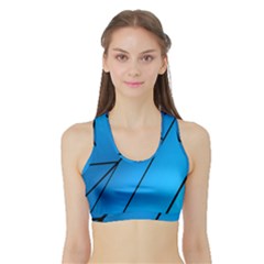 Technical Line Blue Black Sports Bra With Border by Mariart