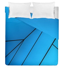 Technical Line Blue Black Duvet Cover Double Side (queen Size)