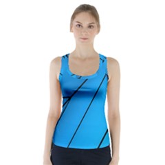 Technical Line Blue Black Racer Back Sports Top by Mariart