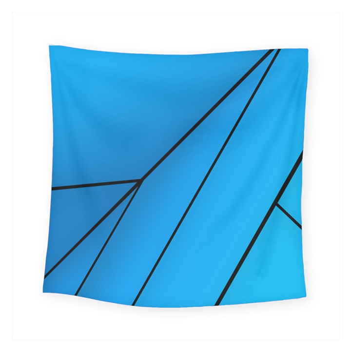 Technical Line Blue Black Square Tapestry (Small)