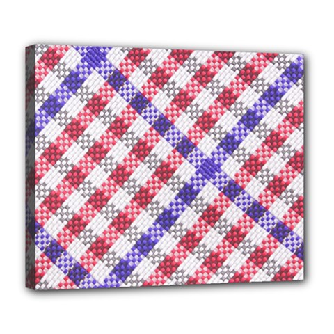 Webbing Wicker Art Red Bluw White Deluxe Canvas 24  X 20   by Mariart