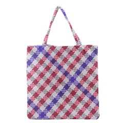 Webbing Wicker Art Red Bluw White Grocery Tote Bag by Mariart