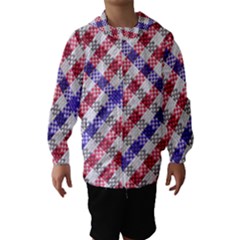 Webbing Wicker Art Red Bluw White Hooded Wind Breaker (kids) by Mariart