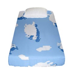 Vector Sheep Clouds Background Fitted Sheet (single Size) by Nexatart