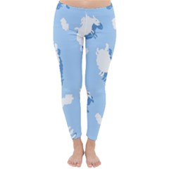 Vector Sheep Clouds Background Classic Winter Leggings by Nexatart