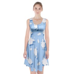 Vector Sheep Clouds Background Racerback Midi Dress by Nexatart