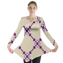 Pattern Background Vector Seamless Long Sleeve Tunic  by Nexatart